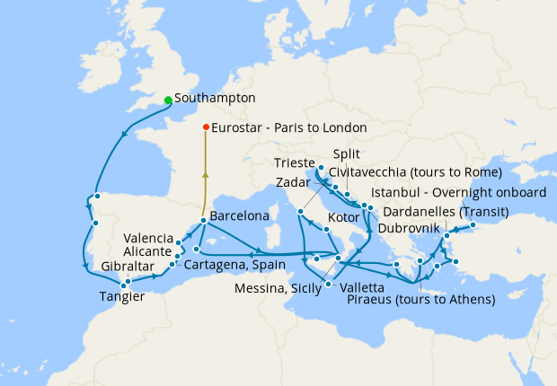 Cruise Itinerary Map