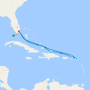 Key West, Florida 5nt Stay inc. Convertable Car Hire with Eastern Caribbean from Miami