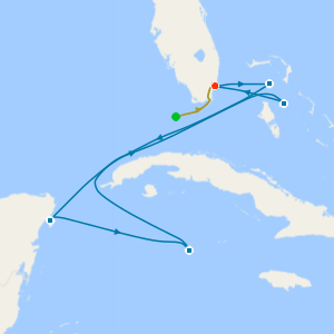 Key West, Florida 5nt Stay inc. Convertable Car Hire with Western Caribbean from Miami