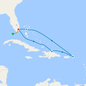 Key West, Florida 5nt Stay inc. Convertable Car Hire with Caribbean with Great Stirrup Cay from Miami