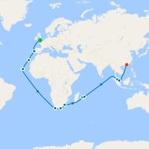 Southampton to Hong Kong