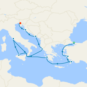 Mediterranean, Greek Islands & Adriatic from Istanbul with Stay