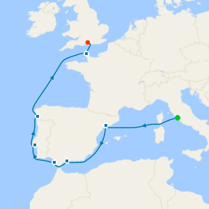 Spain, Portugal and France cruise from Civitavecchia (Rome) to Southampton