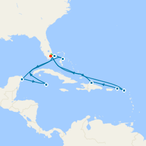Bahamas, Cayman, Tortola & St. Maarten with Miami Beach Stay