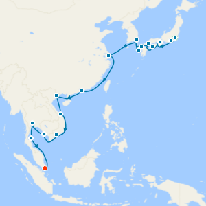 Tokyo, Japan, South Korea & S.East Asia to Singapore with Stays