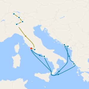 Swiss & Italian Rail Adventure inc. Bernina Express Train & Lake Como with Adriatic with Croatia & Italy from Rome