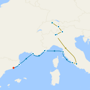 Swiss & Italian Rail Adventure inc. Bernina Express Train & Lake Como with Italy, France & Spain from Rome