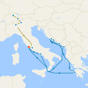 Swiss & Italian Rail Adventure inc. Bernina Express Train & Lake Como with Italy, Greece & Croatia from Rome