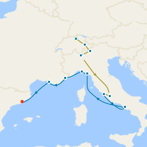 Swiss & Italian Rail Adventure inc. Bernina Express Train & Lake Como with Italian Riviera & France from Rome