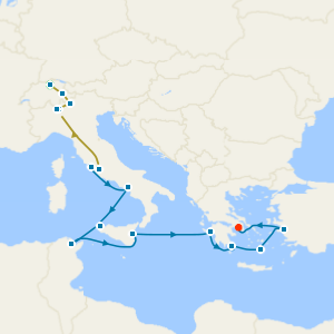 Swiss & Italian Rail Adventure inc. Bernina Express Train & Lake Como with Rome to Athens