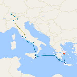 Swiss & Italian Rail Adventure inc. Bernina Express Train & Lake Como with Italy & Greece from Rome