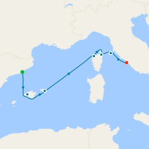 Mediterranean Island Mosaic from Barcelona Fly Cruise.