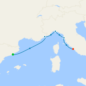 Northern Italy & France from Barcelona Fly Cruise.