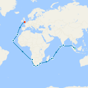 Singapore Stay, Asia, Mauritius & South Africa to S'ton