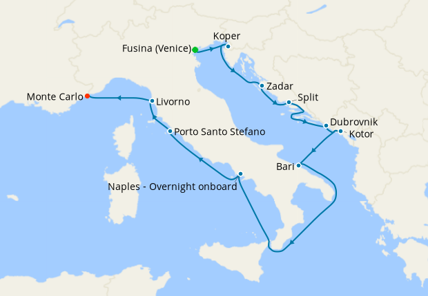 Cruise Itinerary Map