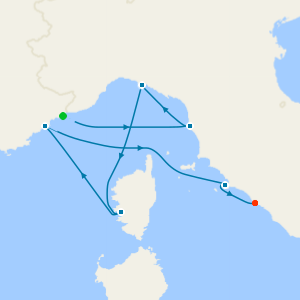 Western Mediterranean from Monaco to Rome