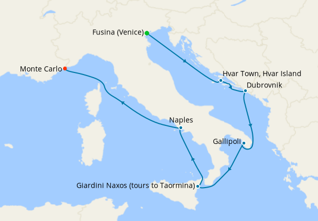 Cruise Itinerary Map