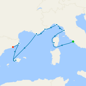 Western Mediterranean from Rome to Barcelona