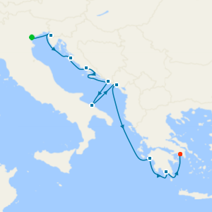 Adriatic Sea & Greek Isles from Fusina (Venice)
