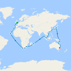 Sydney Stay, Australia, Japan, Asia, Mauritius, South Africa & Cape Verde from S'ton