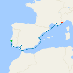 Western Mediterranean from Lisbon to Nice