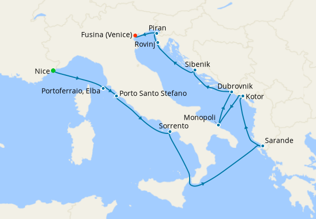 Cruise Itinerary Map
