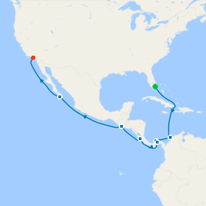 Panama Canal from Miami to Los Angeles