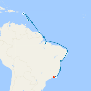 Caribbean & South America Intensive to Rio de Janeiro with Barbados Stay