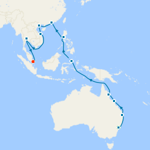 Sydney, Australia & Asia to Singapore with Stays