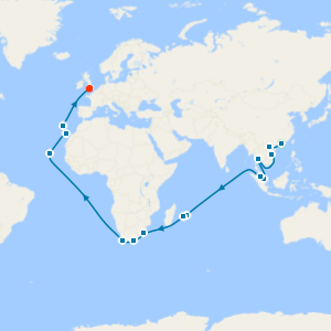 Hong Kong Stay, Symphony of Lights, Asia, Mauritius, South Africa & Cape Verde to S'ton