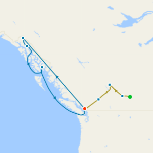 Rocky Mountaineer Discovery Tour & Alaska with Dawes Glacier from Vancouver