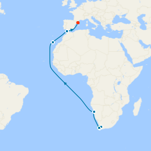 4Nt Extensive Cape Town Stay & Land Tour & Cruise to Barcelona