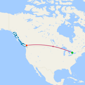 Toronto, Niagara Falls & Alaska Inside Passage from Vancouver with Stays