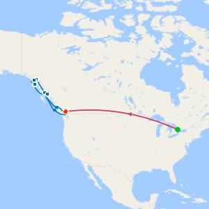 Toronto, Niagara Falls & Alaska Inside Passage from Vancouver with Stays