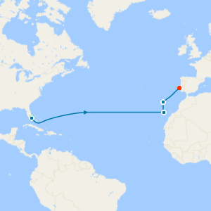 Atlantic Eastbound from Miami - Fly Cruise