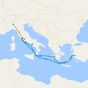 Swiss Alps, Bernina Red Train and Aegean Adventure with Milan and Rome Stays