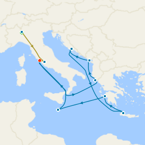 Swiss Alps, Bernina Red Train and Mediterranean Voyage with Milan and Rome Stays