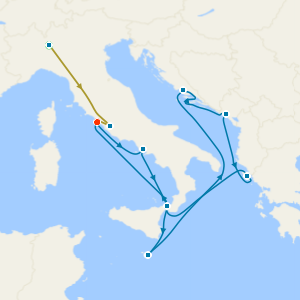 Swiss Alps, Bernina Red Train and Mediterranean Voyage with Milan and Rome Stays