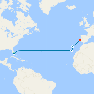 Atlantic Eastbound from Miami - Fly Cruise