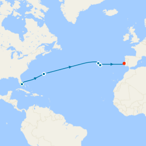 Atlantic Eastbound from Miami - Fly Cruise