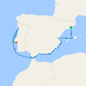 Iberia from Barcelona from Lisbon Fly Cruise