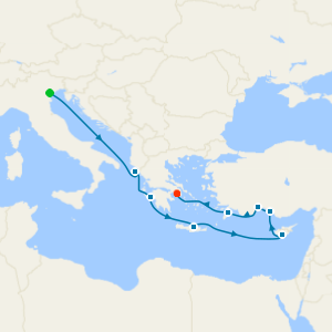Greece, Cyprus & Turkey from Venice (Fusina)