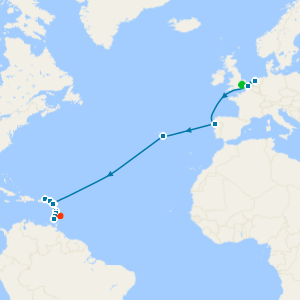 Atlantic Horizons and Caribbean Discovery from Tilbury to Barbados | London Heathrow Flights Included |