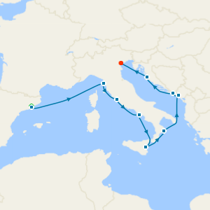 Italy, Montenegro & Croatia from Barcelona with Stay