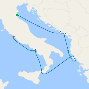 Italy, Greece and Croatia cruise from Ravenna to Civitavecchia, Italy