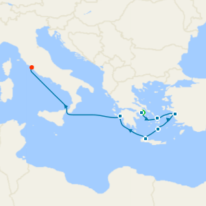 Best of Greece cruise from Piraeus (Athens) to Civitavecchia, Italy