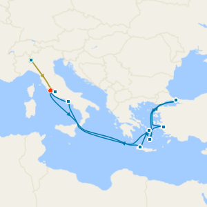 Swiss Alps, Bernina Red Train and Greece & Turkey Explorer with Milan and Rome Stays