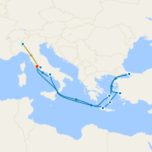 Swiss Alps, Bernina Red Train and Greece & Turkey Explorer with Milan and Rome Stays