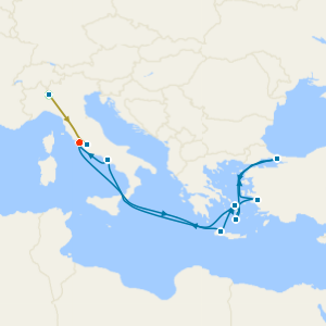 Swiss Alps, Bernina Red Train and Greece & Turkey Explorer with Milan and Rome Stays