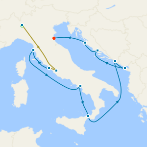 Swiss Alps, Bernina Red Train and Best of Italy & Croatia with Milan and Rome Stays